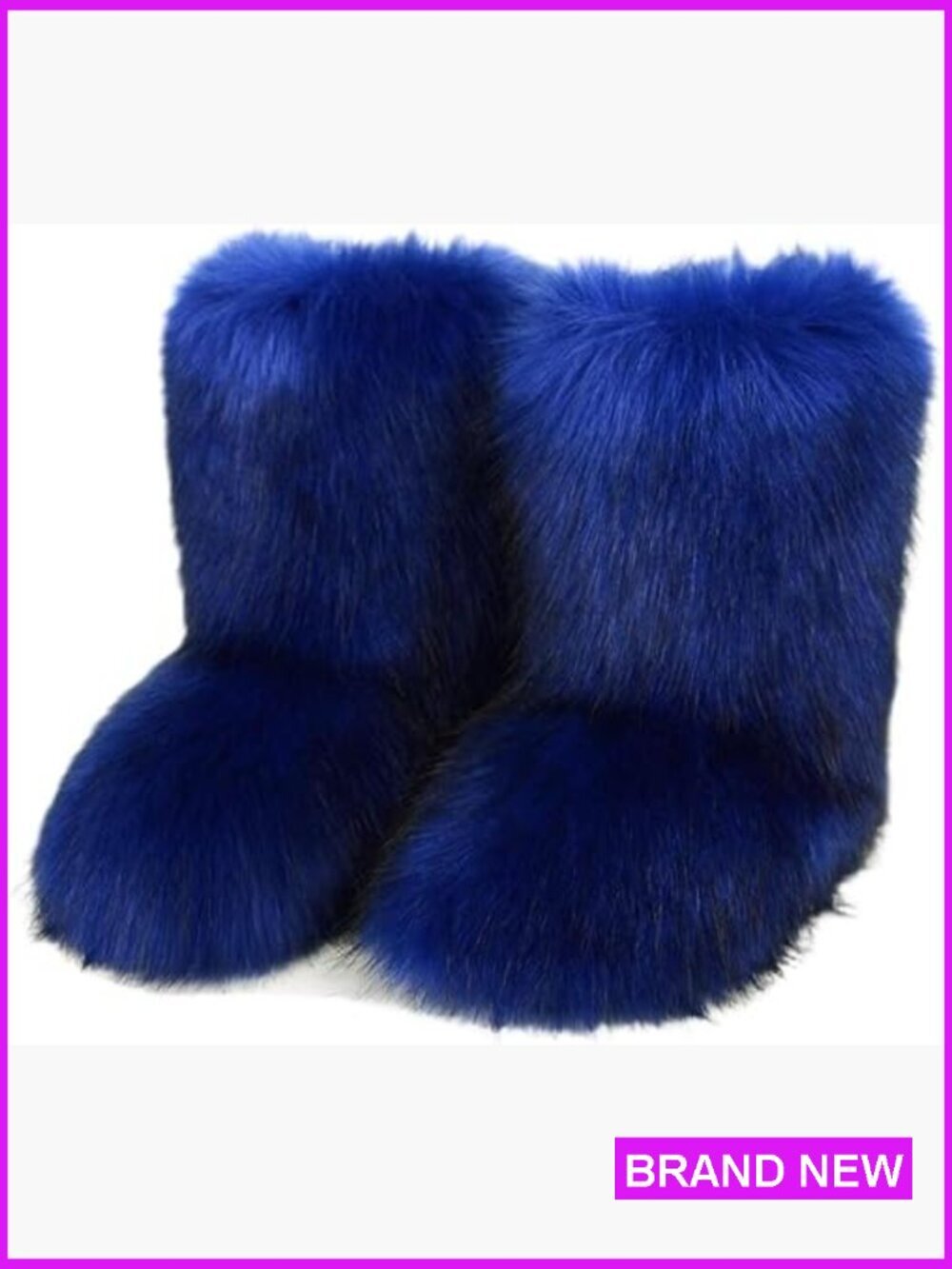 Furry Snow Boots Faux Fur Mid-Calf Flat Booties Mukluks Winter Warm Shoes